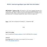 OCI N.V. statement regarding an open letter from shareholders